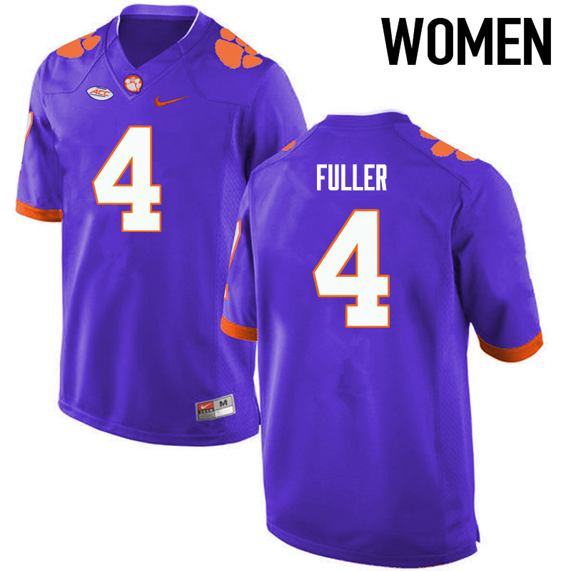 Women Clemson Tigers #4 Steve Fuller College Football Jerseys-Purple